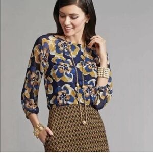 CAbi 3426 Lydia Floral Blouse XL EUC